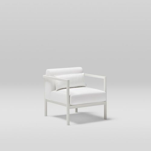 Poltrona contemporânea - ORIGIN - POINT - em espuma de poliuretano / em tecido / em alumínio pintado