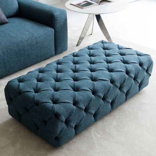Puff contemporâneo - POUF CAPITONNÉ  - BERTO - em tecido / em couro / retangular