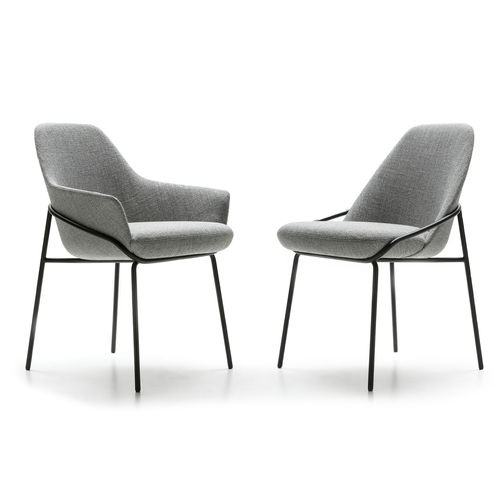 Cadeira contemporânea - JACKIE - BERTO - para ambiente interno / em tecido / com base metálica