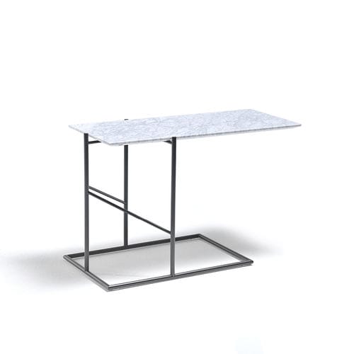 Mesa lateral contemporânea - KING - BERTO - em mármore / com base metálica / retangular
