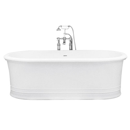 Banheira oval - MANHATTAN - GENTRY HOME - freestanding / em compósito de quartzo / branca