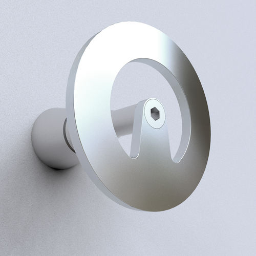 Cabide de parede de design minimalista - ORBIT 1 - INSILVIS - em aço / individual / para banheiro