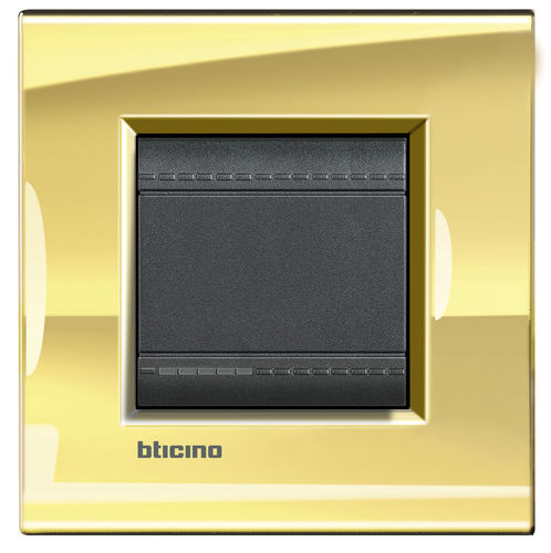 Interruptor com botão de pressão - LNA4802OA - Bticino - de embutir / metálico / clássico