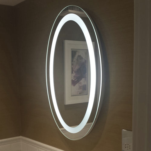 Espelho para banheiro de parede - OVALE - MONTELEONE - contemporâneo / oval / branco