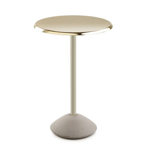 Mesa alta contemporânea - BABA - MAXDESIGN - em madeira de freixo / em aço / redonda