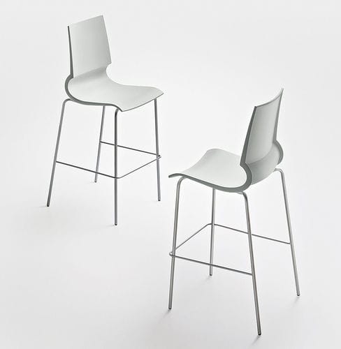 Cadeira alta contemporânea - RICCIOLINA - MAXDESIGN - para ambiente interno / em tecido / em couro