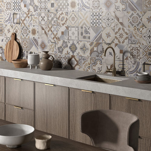 Placas de revestimento em grés porcelanato - CEMENTINE - CASTELVETRO - fosca / para ambiente interno / para banheiro