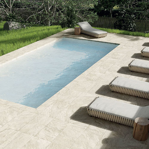 Placas de revestimento em grés porcelanato - QUARTZ - CASTELVETRO - com acabamento natural / para ambiente externo / de jardim