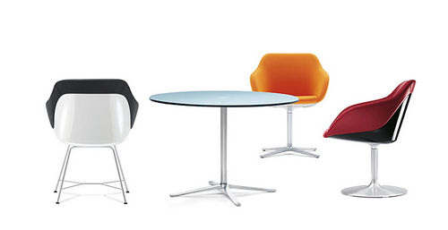 Mesa contemporânea - X - Walter Knoll - em vidro / redonda
