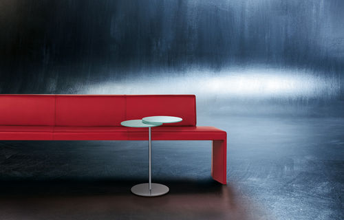 Mesa lateral contemporânea - ECLIPSE - Walter Knoll - em vidro / metálica / redonda