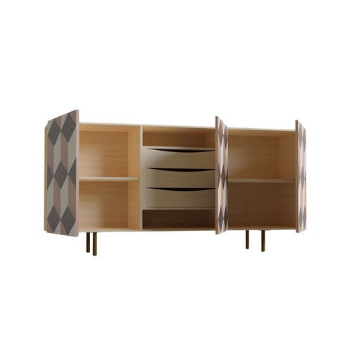 Buffet aparador contemporâneo - Veronese - MORELATO - metálico / em nogueira / em madeira de freixo