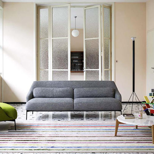 Sofá contemporâneo - LIMA - Tacchini - em tecido / antracite / de 2 lugares