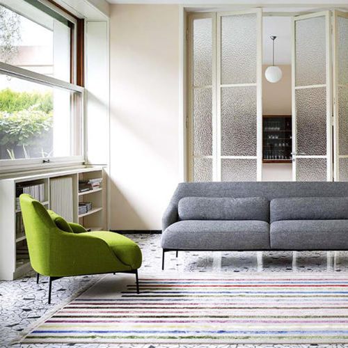 Poltrona contemporânea - LIMA - Tacchini - em tecido / verde