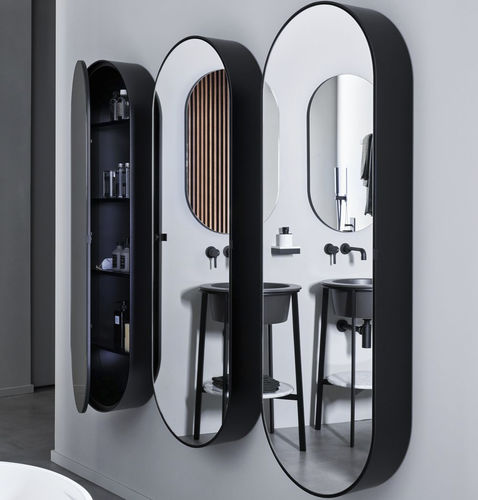 Espelho de parede - ARCADIA - ELIO SLIM - MATT BLACK - Ceramica Cielo - para centro de estética / para hotel / para salão de beleza