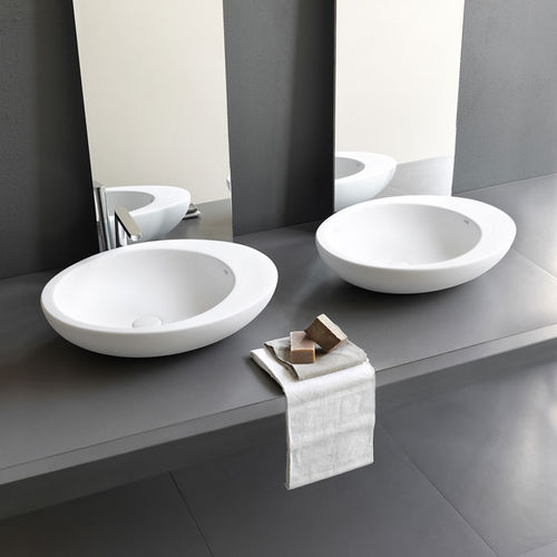 Cuba de apoio - LE GIARE - TALCO - Ceramica Cielo - em cerâmica / com espelho ajustável / oval