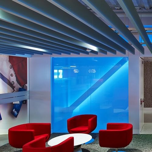 Baffle acústico em alumínio - Luxalon® Sedes - Hunter Douglas Architectural - de teto / retangular / decorativo