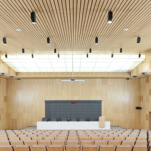 Forro com folheado de madeira - Derako® Veneered Grill - Hunter Douglas Architectural - em madeira envernizada / em MDF / em painéis