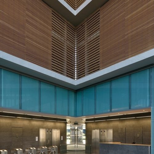 Revestimento para parede interna - Derako® Solid Grill Wall - Hunter Douglas Architectural - em madeira maciça / texturizado / efeito de madeira