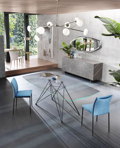 Cadeira contemporânea - GAIA - Riflessi - para ambiente interno / em tecido / com base em aço