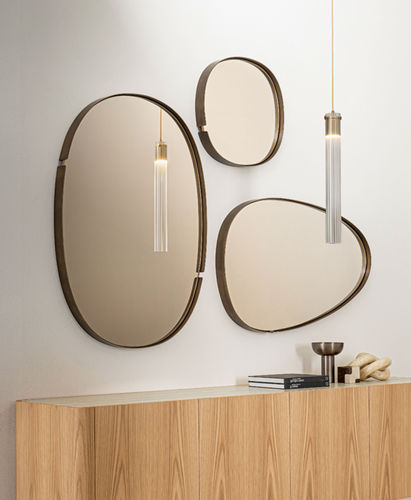 Espelho de parede - LUMIERE - Riflessi - contemporâneo / oval / metálico