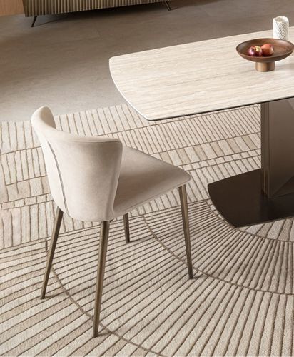 Cadeira contemporânea - GIO' - Riflessi - para ambiente interno / em tecido / com base em madeira