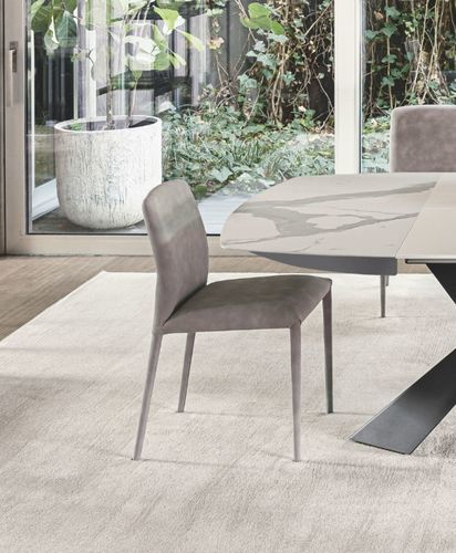 Cadeira contemporânea - AURORA  - Riflessi - para ambiente interno / em tecido / com base em aço