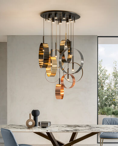 Luminária de LED - LED LOOP S9 - Riflessi - pendente / em metal pintado / contemporânea