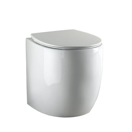 Vaso sanitário de piso - S557 - A. e T. ITALIA - em cerâmica / da linha residencial / oval