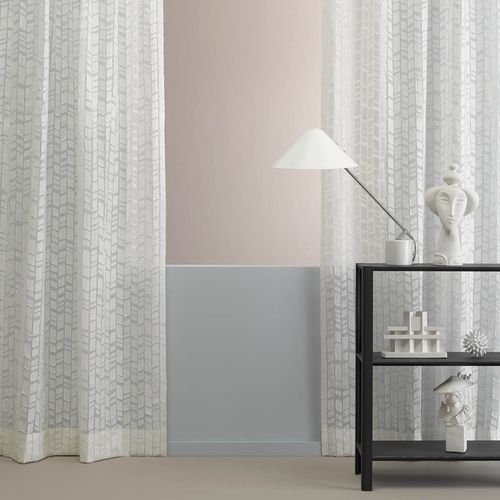 Cortina de voile estampada - ERIKO - NYA NORDISKA - em linho