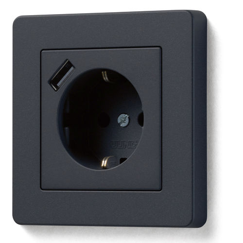 Tomada elétrica - A FLOW with USB ports - ALBRECHT JUNG GMBH & CO. KG - USB / múltipla / de parede