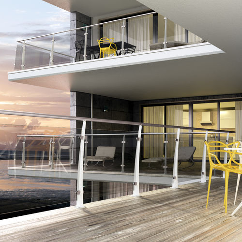 Guarda-corpo em vidro - ROD200 RG - Mobirolo - em aço inoxidável / em painéis / para ambiente externo
