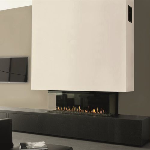 Lareira a gás - LUNA DIAMOND 1300 DC - M-Design - de embutir / com 3 faces / fechada
