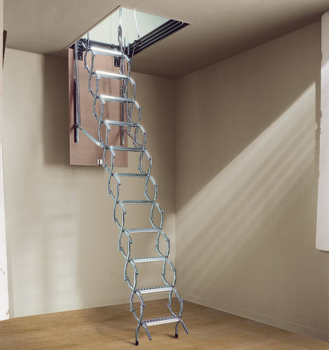 Escada retrátil de sótão - VISION - SK SYSTEME - fole / metálica