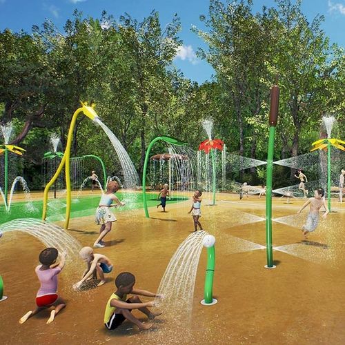 Estrutura lúdica para parque aquático - AQUASPLASH - WhiteWater - em aço inoxidável