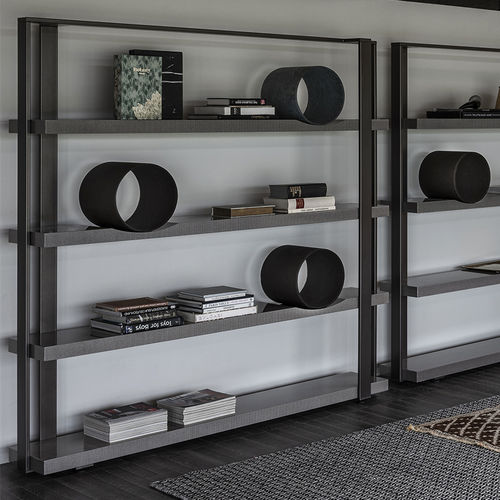 Livreiro contemporâneo - o - cierre - em madeira / metálico / branco