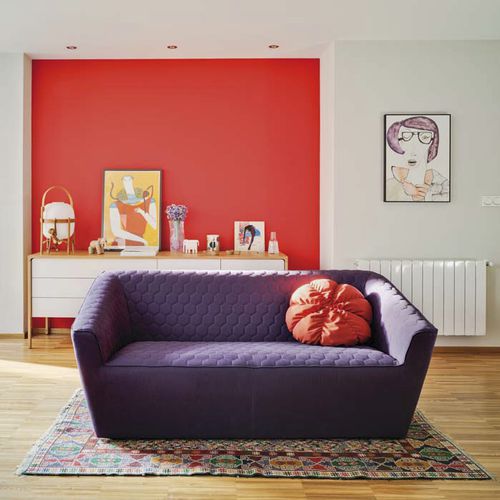 Sofá contemporâneo - TEA - SANCAL - Trevira CS® / marrom / branco