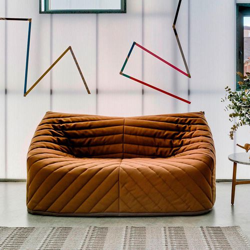 Sofá contemporâneo - BARNABY - SANCAL - em tecido / marrom / cinza