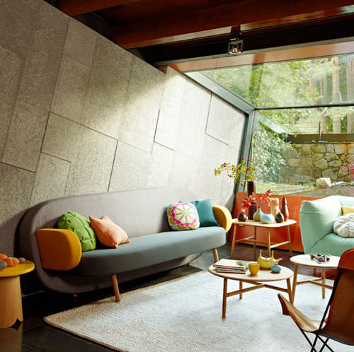 Sofá de design original - FLOAT - SANCAL - em tecido / marrom / multicores