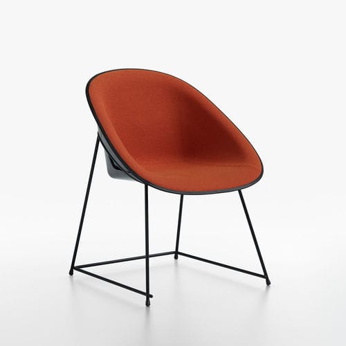 Cadeira contemporânea - CUP - PLANK - para ambiente interno / em tecido / em couro