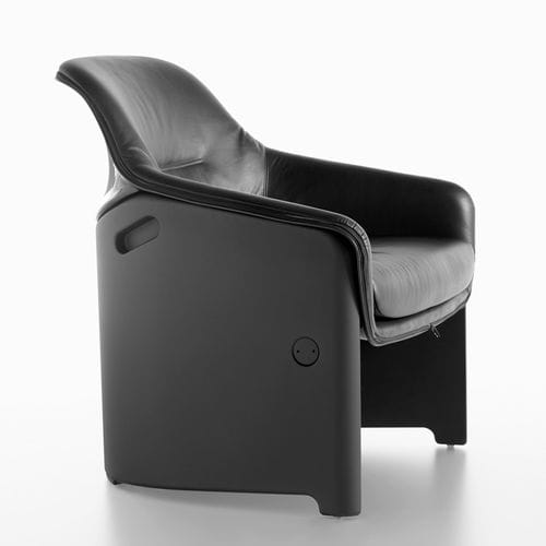 Poltrona Club contemporânea - AVUS - PLANK - em couro / em material plástico / marrom