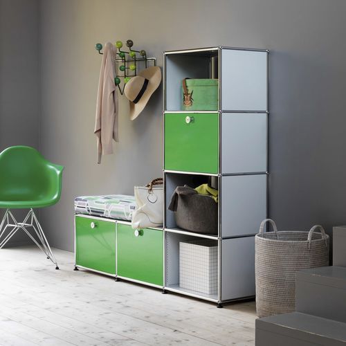 Móvel de entrada contemporâneo - USM Haller - USM Modular Furniture - metálico / com compartimento de arrumação / com gavetas