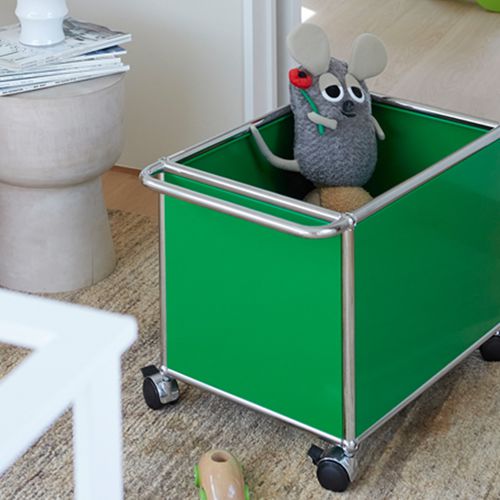 Baú de brinquedos com rodízios - USM Haller - USM Modular Furniture - metálico