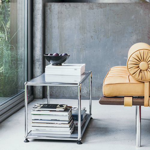 Mesa lateral contemporânea - USM Haller - USM Modular Furniture - metálica / com base metálica / retangular