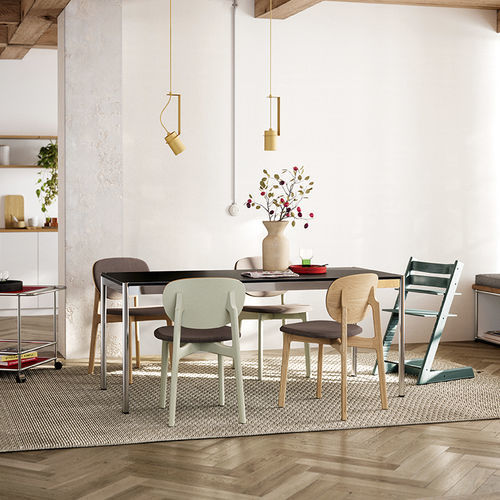 Mesa de jantar contemporânea - USM Haller - USM Modular Furniture - em MDF / com base metálica / retangular