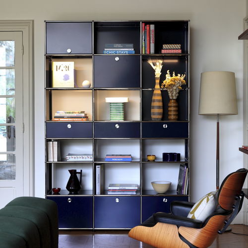 Estante alta - USM Haller E - USM Modular Furniture - contemporânea / metálica / para sala