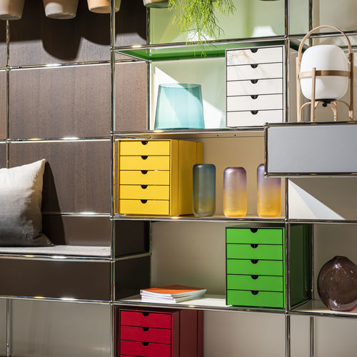 Caixa organizadora metálica - USM Inos - USM Modular Furniture - para gaveta / para armário