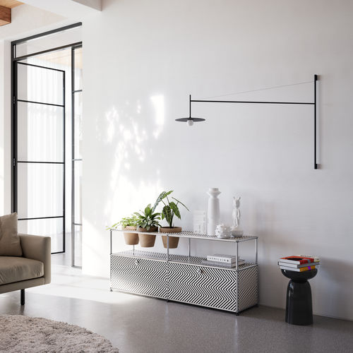 Buffet aparador contemporâneo - USM Haller - USM Modular Furniture - metálico / com prateleiras / modular