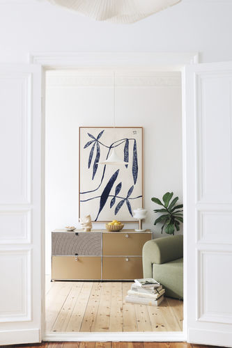 Buffet aparador contemporâneo - USM Haller Soft Panel – Taupe - USM Modular Furniture - em fibra sintética / em plástico reciclado / metálico