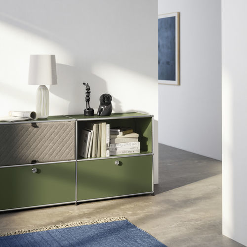Buffet aparador contemporâneo - USM Haller Soft Panel – Taupe - USM Modular Furniture - em fibra sintética / em plástico reciclado / metálico