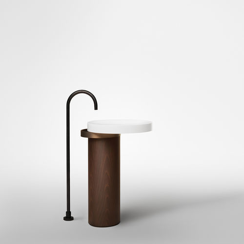 Cuba de piso - ECCENTRICO - FALPER - em mármore Carrara / em madeira / em CristalPlant®